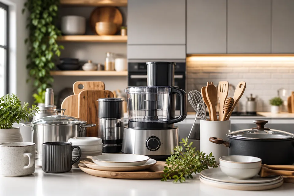 Rayon cuisine : robot menager, casseroles et ustensiles en bois