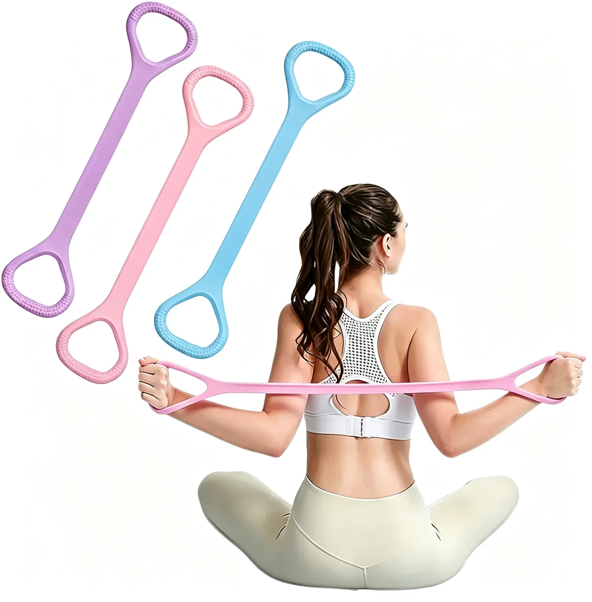 Kit 8 élastiques de musculation avec poignées - beaute Maxi Trouvaille
